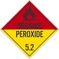 Nmc Organic Peroxide 5.2 Dot Placard Sign, Pk100, Material: Pressure-Sensitive Vinyl DL18P100